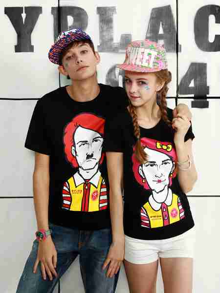 案印花情侣装t恤