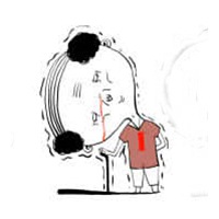 颓废的手绘头像有点诡异