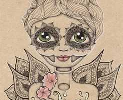 reck插画作品大眼睛娃娃