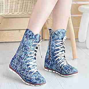 系带时尚休闲女靴