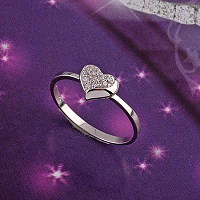 纯银纯洁的爱戒指
