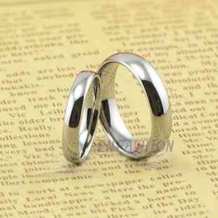 光边戒指光面结婚情侣戒指对戒k玫瑰金