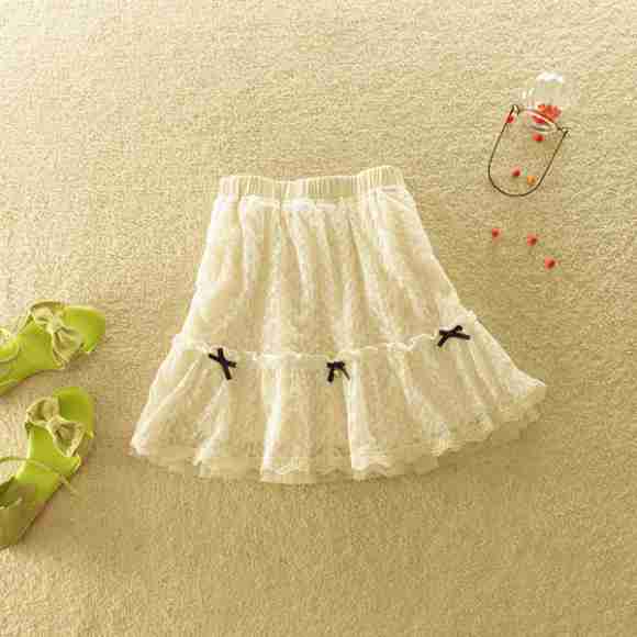 甜美小清新最爱波点蕾丝裙裙啦森系短裙