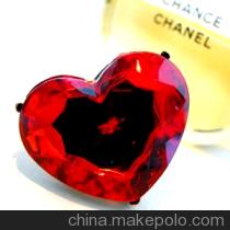 蓝宝石红宝石情侣戒指