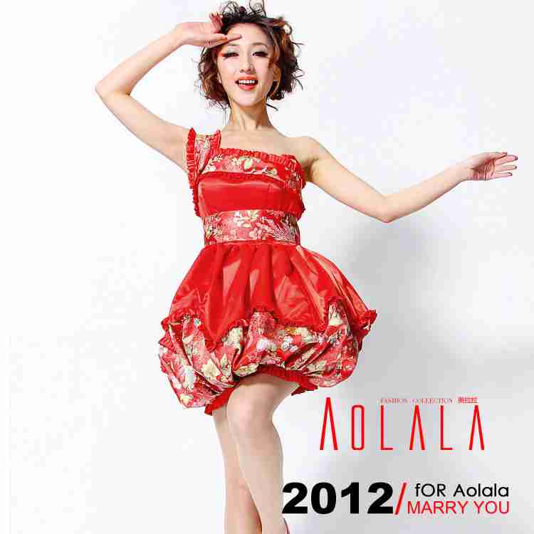 胸韩式小礼服婚纱女旗袍超