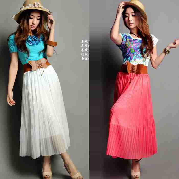 格半身裙甜美百褶裙