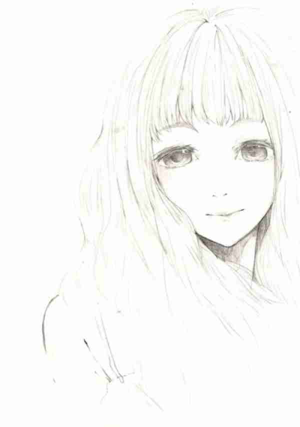 手绘素描美女头像图片