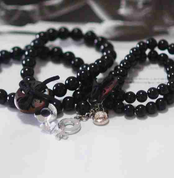 复古木雕情侣手链