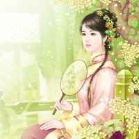 手绘古典美女韵味微信头像图片