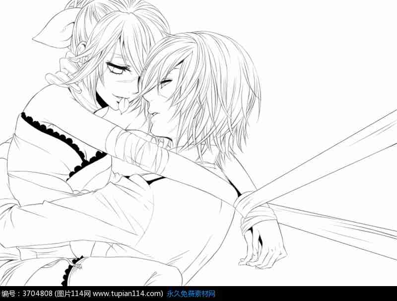 漫画情侣手绘图