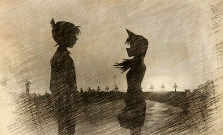 手绘铅笔画情侣卡通人物by