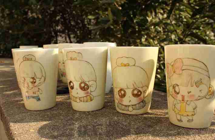 手绘情侣杯子工厂店价元