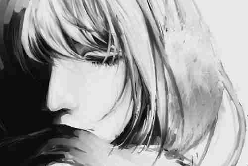 黑白图片伤感动漫