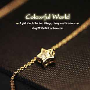 韩国货镂空五角星闪钻