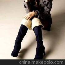 系带过膝靴美女与