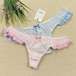 纯棉三角蕾丝边漂亮女