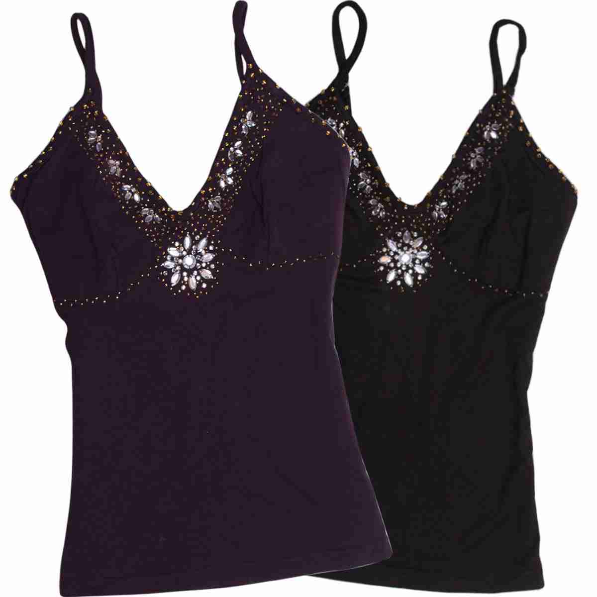 靓女亮片时尚串珠吊带背心