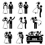 黑白情侣插画人物插图