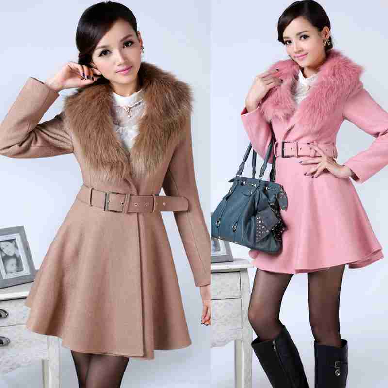 领毛呢大衣女呢子