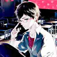 动漫头像男生眼镜