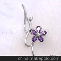 花别针施华洛紫水晶花环女