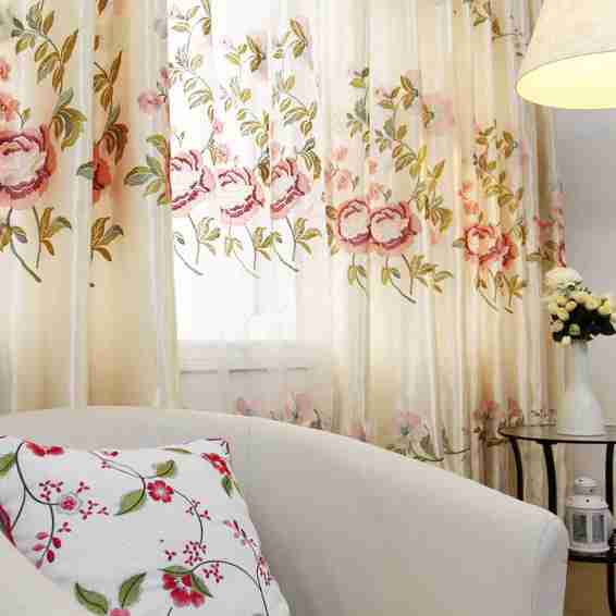 白色卧室书房客厅纱帘十字