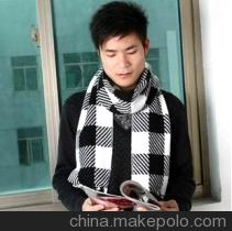 文艺女士仿羊绒格子