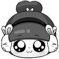 灰色的微信头像卡通女