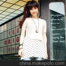 古风单排扣腰间蕾丝瘦身高腰牛仔裤