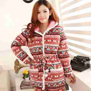 可爱卡通超柔夹棉女人