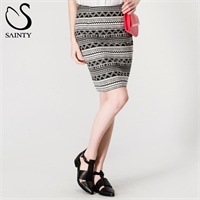 ol通勤黑白印花简约女裙