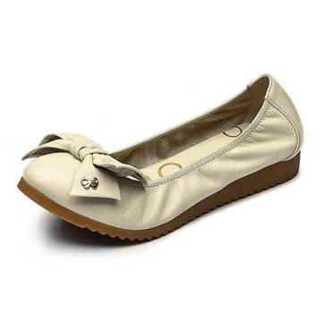 平底鞋复古简约女单鞋包子鞋