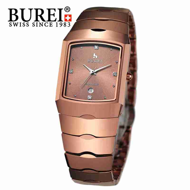 瑞士钨钢防水石英简约女表