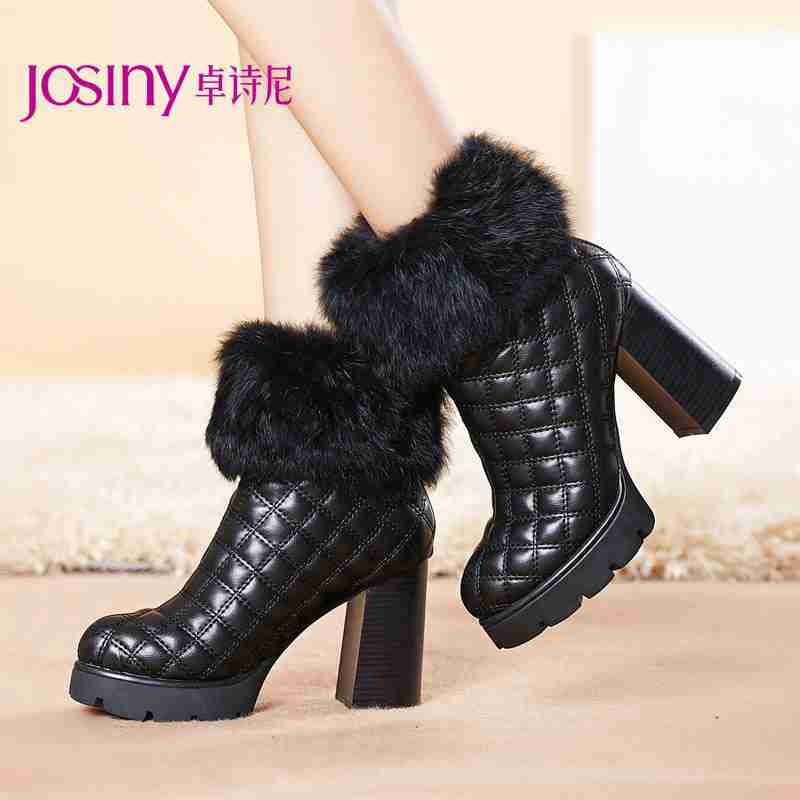 超高跟雪地靴欧美简约女