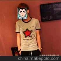 印花修身tee郭猛男