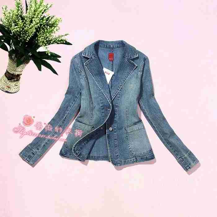 多图牛仔西装女修身怎么样