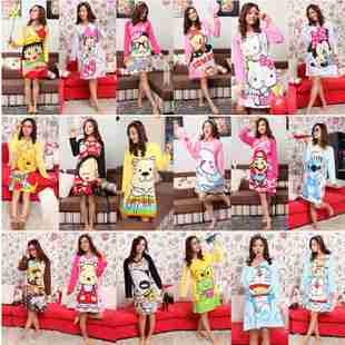 性感长袖睡裙女