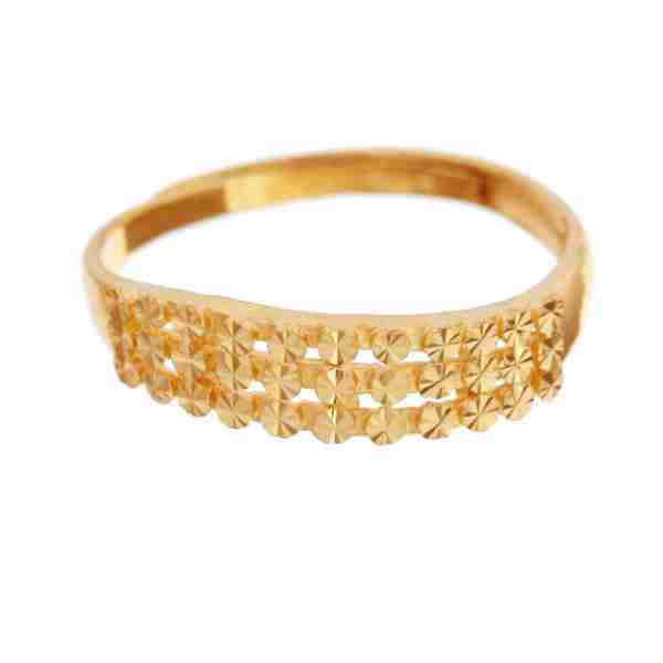 千足金戒指镂空仿钻面黄金女戒指瑞得琳珠宝带鉴定