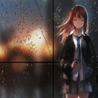 男生淋雨伤感头像