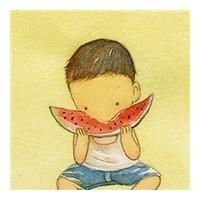 小孩吃西瓜头像