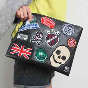 原宿zipper骷髅米字旗贴