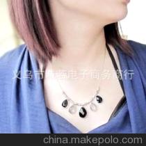 黑白透亮水滴项链