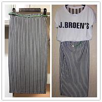 欧美风黑白竖条纹高腰百搭职业群半身裙子夏季包臀中