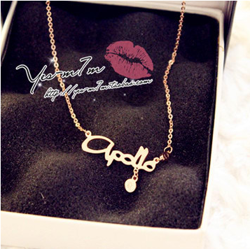 十二星座之狮子座钛钢玫瑰金星座项链锁骨链