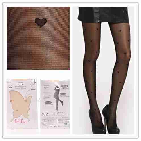 桃心花纹性感显瘦连裤袜