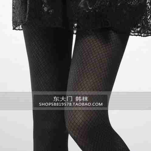 时尚个性菱形格子显瘦性感透肉