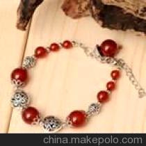 红玛瑙石手链小清新