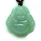 糯种豆绿色天然a货翡翠玉佛