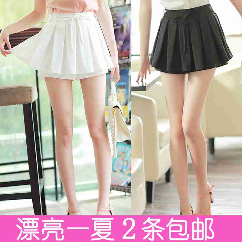 missfox甜美女装百褶裙裤