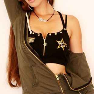 黑白两色吊带背心